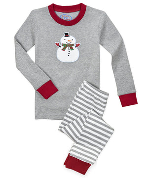 Sara's Prints Snowman Applique Pajama Set