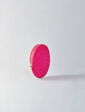 Maje Round Quilted Velvet Coin Purse Solveig