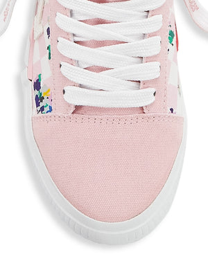 Off-White Printed Checkered Canvas Vulcanized Sneakers